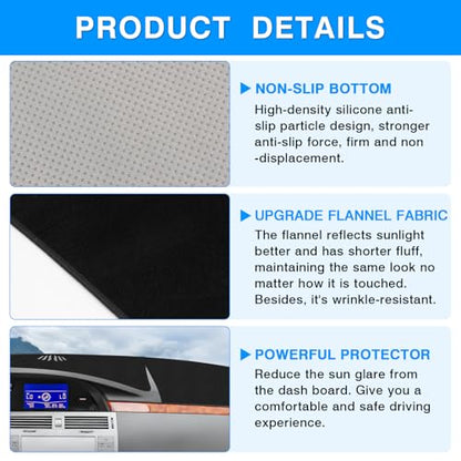Autorder Dashboard Cover Mat for Toyota Avalon 2005-2010 Accessories Dash Cover Upgrade Flannel Dash Mat Sunshade Glare UV Rays Protector - size: 2005-2010 Toyota Avalon