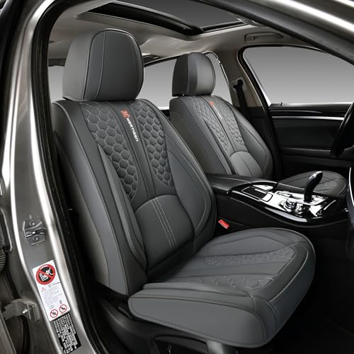 2007-2025 Car Seat Cover for Nissan Sentra, Gray Car Seat Covers, Premium Leather, 5 Seats Full Set, with Lumbar Support, Anti-Slip, Protect and Upgrade Seats - color: Luxury_Gray