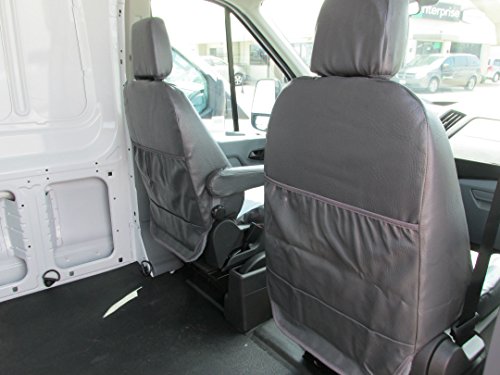 Durafit Seat Covers Made to Fit 2014-2021 Ford Transit Front Bucket Car Seat Covers. No Side Airbags in Seats. | Ford Seat Covers | Ford Transit Seat Covers | Gray Twill Fabric