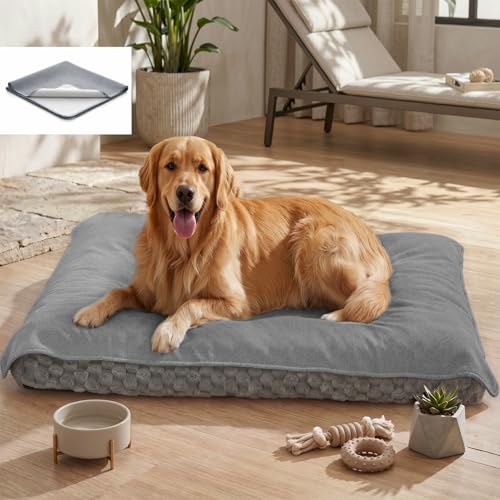 MontVoo Washable Dog Bed Cover, Absorbent Quick Dry Pet Bed Sheet, Easy Hair Removal Couch Covers for Dogs/Cats, 14x20 Inches, Waterproof PU Backing Dog Bed Mat for Car Seat, Crate, Cover Only, Grey - color: Grey, size: 14"x20"