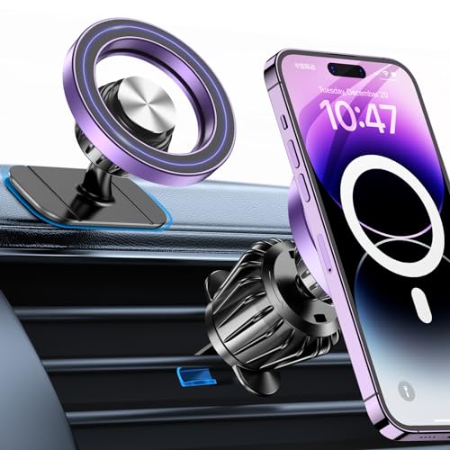 for Magsafe Car Mount【20 Strong Magnets】Magnetic Phone Holder for Car Phone Holder Mount Dash Mounted Holders Cell Phone Holders for Your Car Accessories for Women Men for iPhone 17 16 15 14 - color: Violet