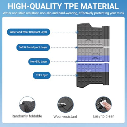 Cargo Liner Compatible with 2022-2026 Tucson Backrest Mat TPE Material Trunk Mat (NO Hybrid) Cargo Liner Replacement for 2022 2023 2024 2025 2026 Tucson Accessories (Backrest Mat) - color: Backrest Mat