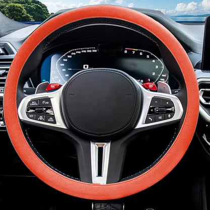 JDDRY Car Steering Wheel Cover,Silicone Steering Wheel Protector, AutomotiveSteering Wheel Protective Cover,Universal Fit(Orange,1PC) - color: Orange