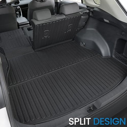 Cargo Mat with Backrest Mat for Toyota RAV4 2019-2024 2025 (Include Hybrid) Car Mat Accessories, All Weather TPE Trunk Cargo Liner Trunk Mat with Seat Back Mat (Trunk Mat with Backrest Mat)