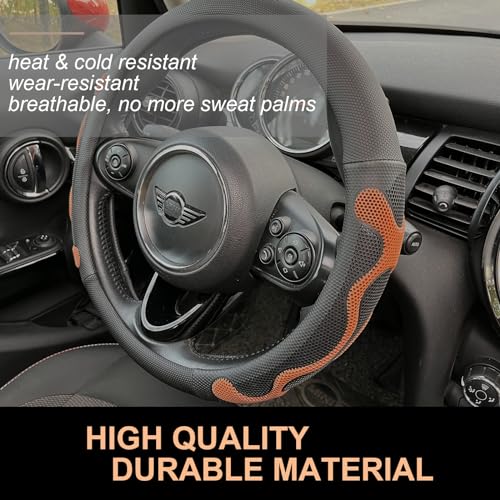 PINCTROT Large Size Comfy Grip Steering Wheel Cover, Anti-Slip Design, 15.5-15.75 Inch(Silicone Brown) - color: 8.Brown, size: Large Size[15 1/2''-15 3/4'']