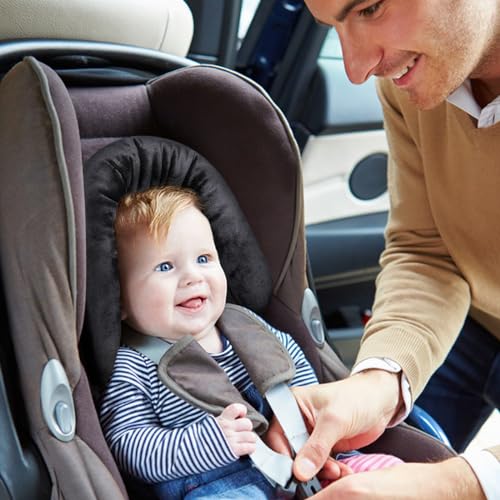 COOLBEBE New 2-in-1 Babybody Supports for Baby Newborn Infants - Extra Soft Stroller Cushion Pads Car Seat Insert, Seasons, Black - color: Black-1