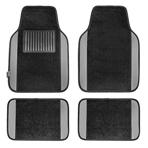 FH Group Automotive Floor Mats – Universal Fit Premium Carpet Car Mats with Driver Heel Pad, Full Set for Cars, SUVs & Trucks - Gray - color: Gray