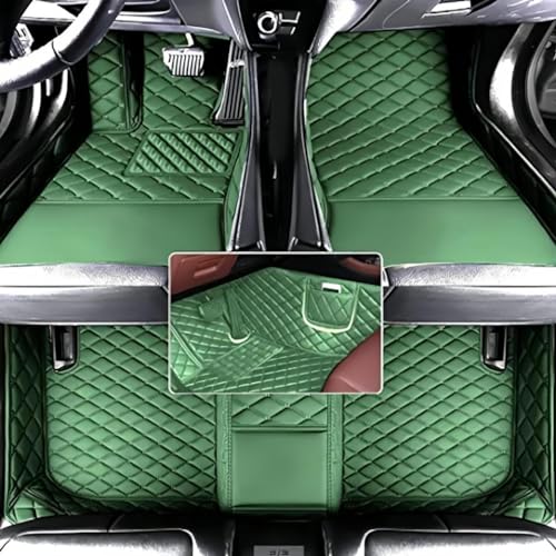 Custom Floor Mats for Audi A1, A3, A4, A5, A6, A7, A8,TT, TTS, Q2, Q3, Q5, Q7, Q8,RS3 RSQ8 S3 S4 S5 S6 S7 S8 e-tron, Q4 e-tron,All Weather Waterproof Luxury Leather (Green) - color: Green