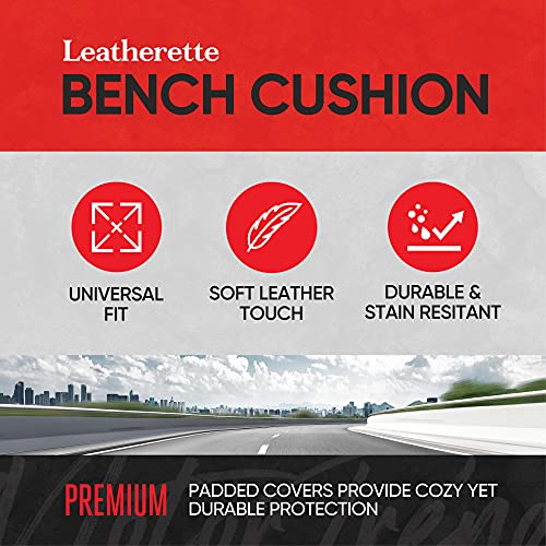 Motor Trend Seat Cover for Cars Trucks SUV, Faux Leather Rear Bench Mint Padded Car Seat Cover with Storage Pockets, Premium Interior Car Seat Cover