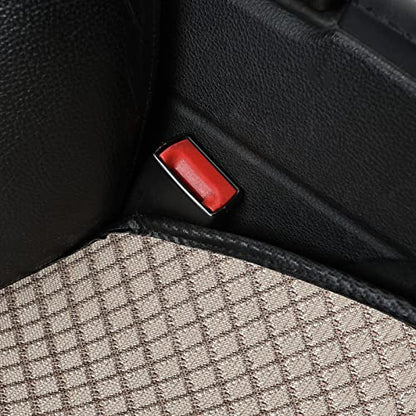 Breathable Back Seat Cover-Universal Rear Seat Mat for All Seasons, Car Rear Seat Protector with Polyester Silk Material, Non-Slip Bottom. Fits 95% of Sedans, SUVs, Vans.(Beige) - color: Beige-Rear seat
