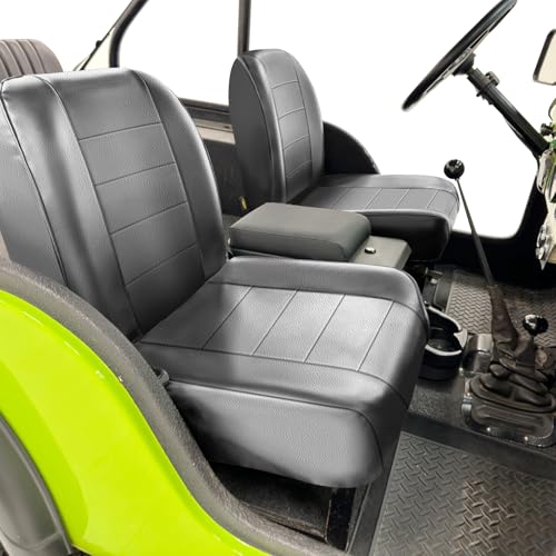 Seat Covers Compatible with 1965-1979 Jeep CJ5, 1976-1980 Jeep CJ7, Front Low-Back Bucket Driver & Passenger Seat - color: charcoal