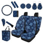 Forchrinse Blue Sea Turtle Car Seat Covers - 15Pc Auto Interior Set with Steering Wheel, Armrest, Seatbelt Pads, Car Garbage Can, Coaster, Handbrake Gearshift Covers - Fit for SUVs & Trucks - color: Blue Sea Turtle