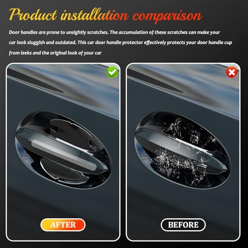 8PCS Car Door Protector, Car Door Handle Protector, Universal Anti-Scratch Guard Stickers, Auto Accessories Rearview Anti-Collision Bumper Trim Guard Sticker Fit for SUVs, Trucks, Sedans