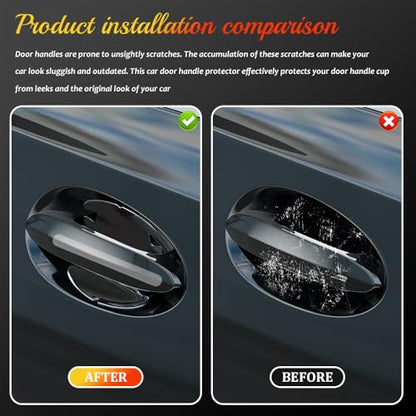 8PCS Car Door Protector, Car Door Handle Protector, Universal Anti-Scratch Guard Stickers, Auto Accessories Rearview Anti-Collision Bumper Trim Guard Sticker Fit for SUVs, Trucks, Sedans