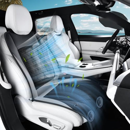 FLORICH Cooling Car Seat Cover, Ventilated Seat Cushion Cooling Car Seat Pad for Summer Driving with Powerful Turbo Fans Universal Fit for Car SUV Truck Van-Light Grey - color: Light Grey