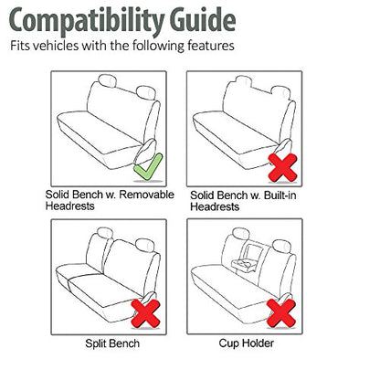 FH Group Car Seat Cover Rear Seat Cover for Back Seat Cloth - Universal Fit for Cars with Solid Bench, Pink Car Seat Protector for Dogs and Kids, Car Interior Accessories for SUV, Sedan and Van