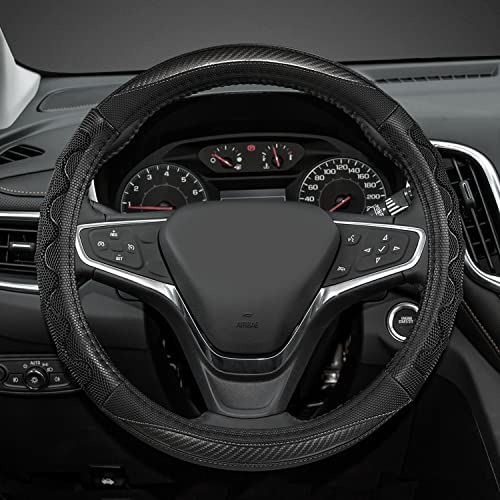 GIANT PANDA Steering Wheel Cover for Chevy Silverado - Car Steering Wheel Cover for Chevrolet Colorado Tahoe - Gray - color: A-Black+Gray