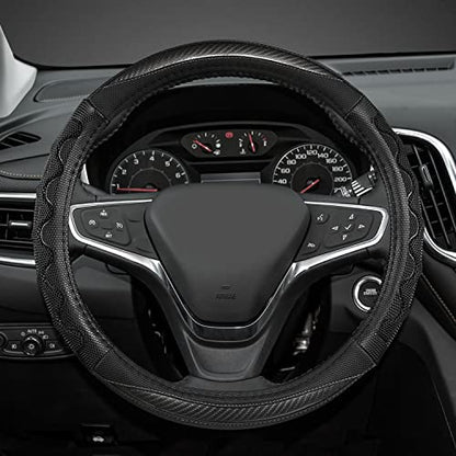 GIANT PANDA Steering Wheel Cover for Chevy Silverado - Car Steering Wheel Cover for Chevrolet Colorado Tahoe - Gray - color: A-Black+Gray