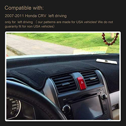 Dashboard Dash Board Cover Mat Carpet Compatible with 2007-2011 Honda CRV - style: Fit for 2007-2011 Honda CRV