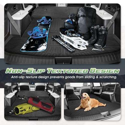 Cargo Liner for Hyundai Santa FE 2024 2025 2026, All Weather Cargo Mat for Santa Fe Accessories, Heavy Duty Trunk Mat with Backrest Mats, Car Accessories - size: 6)Hyundai Santa FE 24-26