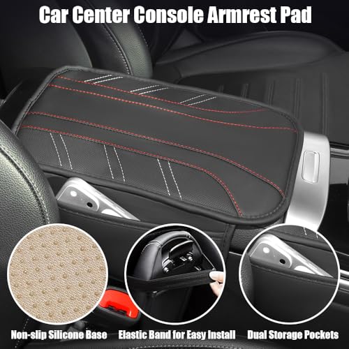 10PCS Car Interior Accessories Sets,Steering Wheel Cover, Seat Belt Cover Pads, Center Console Cover,Cup Holder Coasters,Air Vent Decorative Clip(Black) - color: Black