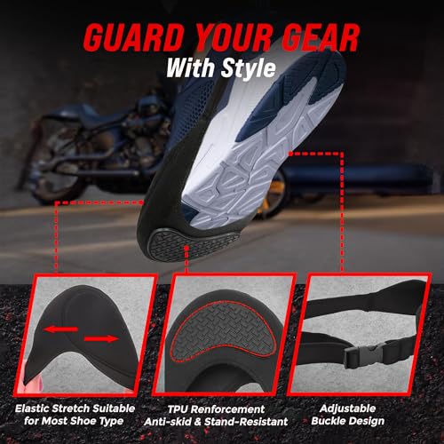 Motorcycle Shifter Shoe Protector, Motorbike Shoe Cover, Motor cycle Gear Shift Shoes guard, Anti Scuff Boot Protector - Men & Women Moped Sneaker Protection Fits Up To Size 12