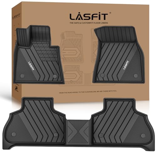 LASFIT Floor Mats Fit for 2020-2025 2026 BMW X6 G06 M M50i M60i sDrive40i xDrive40i, Custom Fit TPE All Weather Waterproof Floor Liners Front & Rear Rows Car Mat, Black - size: 4) X6 2020-2026 | Floor Mats