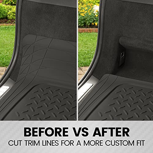 Heavy Duty Cargo Liner Floor Mat-All Weather Trunk Protection, Trimmable to Fit & Durable HD Rubber Protection for Car SUV Sedan Auto