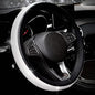 New Diamond+Leather Steering Wheel Cover,Bling Crystal Rhinestones Steering Wheel Cover Universal Fit 15" Car Wheel Protector for Women Girls (Black Leather+White Diamond) - color: black leather+white Diamond