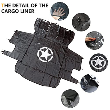 Pet Dog Cargo Liner Trunk Mat for 2007-2025 Jeep Wrangler JK JL 4 Door Unlimited Sahara Rubicon Rear Trunk Floor Mat Cargo Liner Dogs Seat Cover, All Weather Waterproof, Star - color: Star