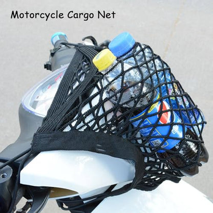 ZMD 2PCS Upgrade Cargo Net for Motorcycle Helmet Storage, 9.8"X11" High-Elastic Double Layer Bungee Net with 8 Hooks, Small Cargo Net for Bikes, Electric Bikes, Scooters, Motorcycles - size: 11 x 9.8 Inches