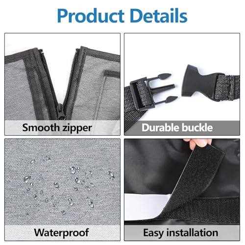 Hovom Car Trunk Organizer, Large Capacity Trunk Organizer for SUV, Detachable Vehicle Seat Back Hanging Storage Organizer with Zippers, Waterproof Car Storage Bag with 7 Pockets (Gray)