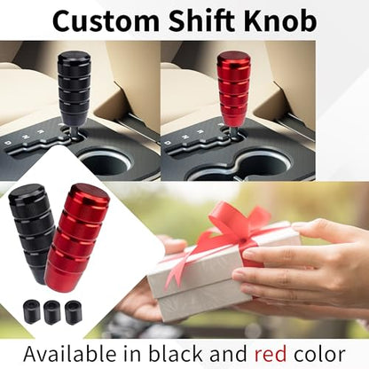ecocstm Car Shifter Knob, Aluminum Gear Shift Style Knobs, Car Accessories 3.74" Red Shift Knob with 3 Threaded Adapters M8 M10 M12 x 1.25 Fit Universal Manual Transmission, Automotive, Trucks - color: Red
