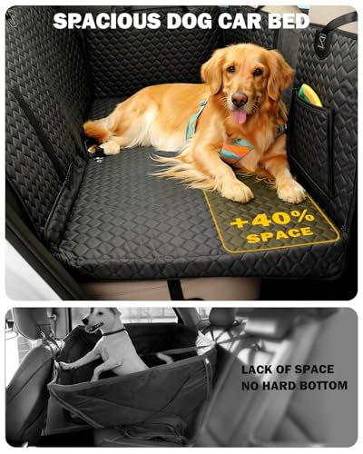 Dog Seat Cover for Back Seat, PU Dog Car Seat Cover Holds 420 lbs, Material Waterproof, Anti Scratch, Easy to Use and Clean, Hard Bottom Back Seat Extender for Dogs, Comfortable Car, SUV, Truck - size: Standard - PU