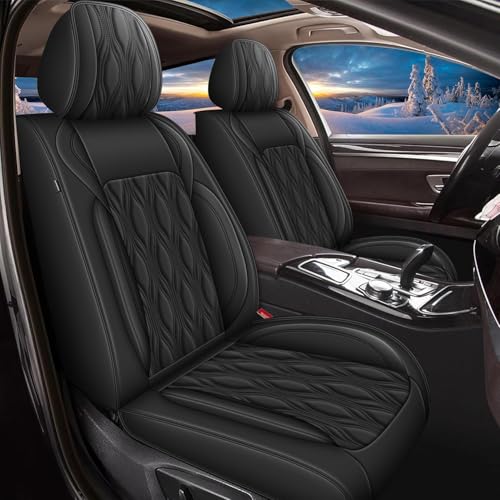 DISUTOGO Rav4 Seat Covers Custom Fit for Toyota Rav4 2007-2023 2024 2025 2026, Luxury Waterproof Leather Car Seat Cover (2 Seat, Black) - color: #067 Black, size: 9.RAV4-2 Front Seat Covers Only