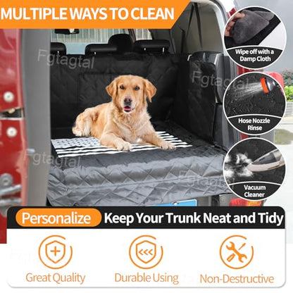 Cargo Liner for Dogs Compatible with Toyota FJ Cruiser 2007-2021, Pet Dog Trunk Cargo Liner, Waterproof Anti-Dirty Pet Cargo Cover Dog Seat Mat, with Bumper Flap Protector (White) - color: White