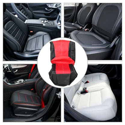 UPKOCH Waterproof Car Seat Cover Set with Breathable Fabric, Non-Slip Front and Rear Seat Protectors for SUV and Truck Interior, Crimson and Ebony Cushion and Pillow Included