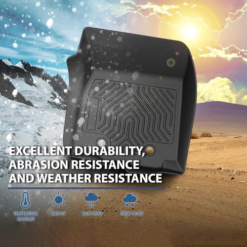 PIT66 Floor Mats Cargo Liners Compatible with Tesla Model 3 2017-2023 Sept Old Style, NOT Fit 2023.Oct-2026 new Model (Heavy Duty) TPE 3-Piece Premium, All Weather Floor Liners Black - size: Fit Tesla Model 3 2017-2023 | 3PCS