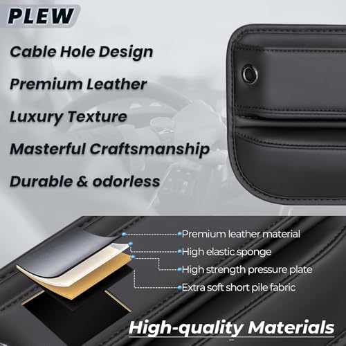 2-Pack Car Seat Gap Filler Organizer - Upgraded Anti-Slip Strap Design - Premium Leather Side Console Pocket - Prevent Phone Falling - (0.2”-1.2" Gaps),Clever Gifts For SUV, Truck & Sedan, Black - color: Black Obsidian(2 Packs)
