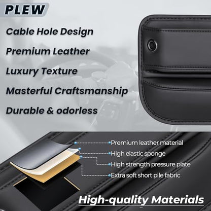 2-Pack Car Seat Gap Filler Organizer - Upgraded Anti-Slip Strap Design - Premium Leather Side Console Pocket - Prevent Phone Falling - (0.2”-1.2" Gaps),Clever Gifts For SUV, Truck & Sedan, Black - color: Black Obsidian(2 Packs)