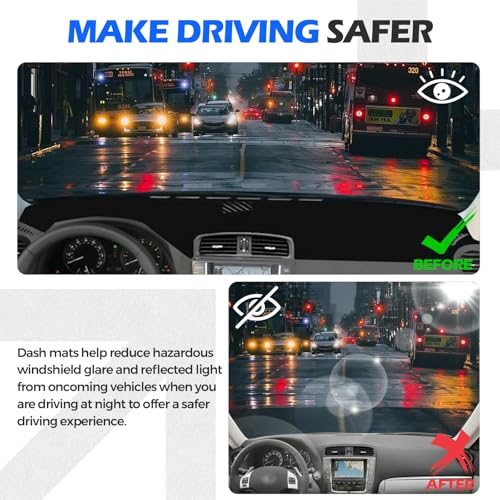 Dashboard Cover Dash Cover Mat Compatible with Lexus IS250 IS350 2013 2012 2011 2010 2009 2008 2007 2006, Black Dash Board Cover Interior Protector Mat Auto Accessories