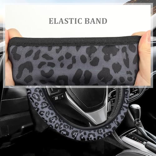 15In Cheetah Print Steering Wheel Cover Breathable,Sweat Absorption Car Steering Wheel Cover for Protection,Universal Steering Wheel Wrap Car Decoration Fit for Car Truck SUV