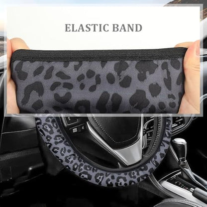 15In Cheetah Print Steering Wheel Cover Breathable,Sweat Absorption Car Steering Wheel Cover for Protection,Universal Steering Wheel Wrap Car Decoration Fit for Car Truck SUV