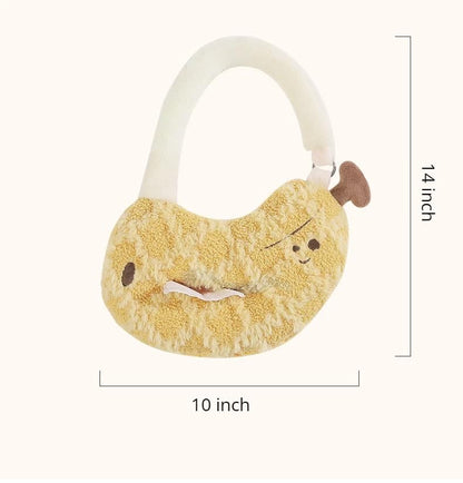 Cute Cartoon Car Tissue Box Holder - Soft Plush Hanging Car Accessories for Women, Universal Auto Seat Back Organizer with Easy Pull-Out Design (Yellow) - color: Yellow