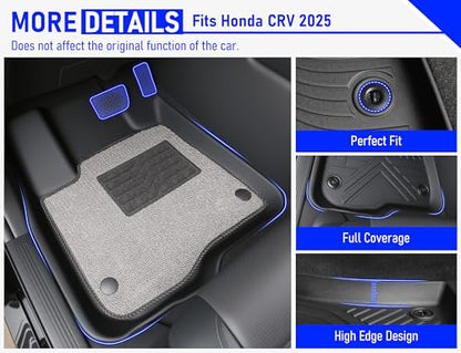 CRV Floor Mats for Honda CRV 2023 2024 2025 2026 (Gasoline & Hybrid), All Weather Protection TPE Car Mats Custom Car Liners Accessories, Dual-Layer Floor Mat and Carpet Set - size: Honda CRV 2023-2026 -1st&2nd