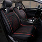 5 Seats Car Seat Cover Full Set PU Leather Front Rear w/Pillow Suitable for Year Round Use (Black/Red Line) Universal for Sedan SUV Truck - color: Black/Red Line