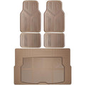 CAR PASS Universal Car Floor Mats & Cargo Liner Full Set, Waterproof Anti-Slip Rubber Trim to Fit Trunk Mats All Weather Protection Fit Car SUV Sedan Coupe Vehicle Automotive 5 Pieces, S-M Size Beige - color: Beige