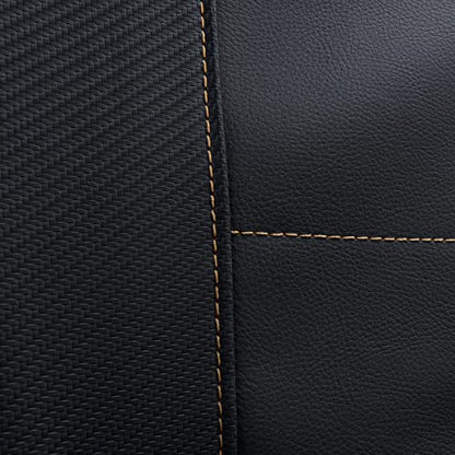 Flying Banner car seat Covers Protects Leopard Printing Velvet Faux Leather Carbon Fiber Front Pair Carbon Fibre (Leopard Black, Front Pair) - color: Leopard Brown Black, size: Front Pair -- 2PCS