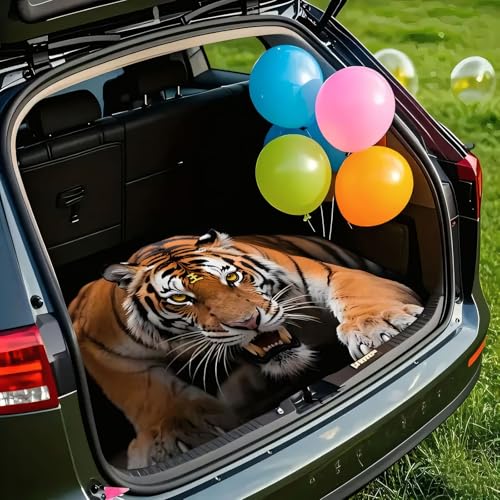 Universal Car Trunk Mat, All Weather Trunk Protection Cargo Liner, Stylish Vehicle Interior Accessories, Durable Cargo Mat Rear Trunk Line Suitable for Most Car (Tiger Staring Pattern, 29" x 39") - color: Tiger Staring Pattern