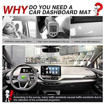 Autorder Dashboard Cover Mat for Volkswagen ID.4 VW ID4 2021-2025 2026 Accessories Dash Cover Flannel Dash Mat Sunshade Glare UV Rays Protector - size: For Volkswagen ID.4 2021-2026